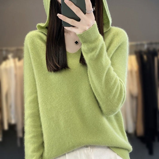Hoodie Sweater, Long Sleeved, 100% Cashmere